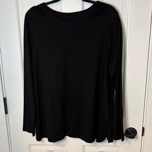 J. Jill Size 2X Pima Crewneck Black Long Sleeve Tee